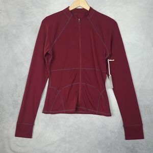 Daily Practice Anthropologie Running Jacket Womens Small Red Zip Stretch Track